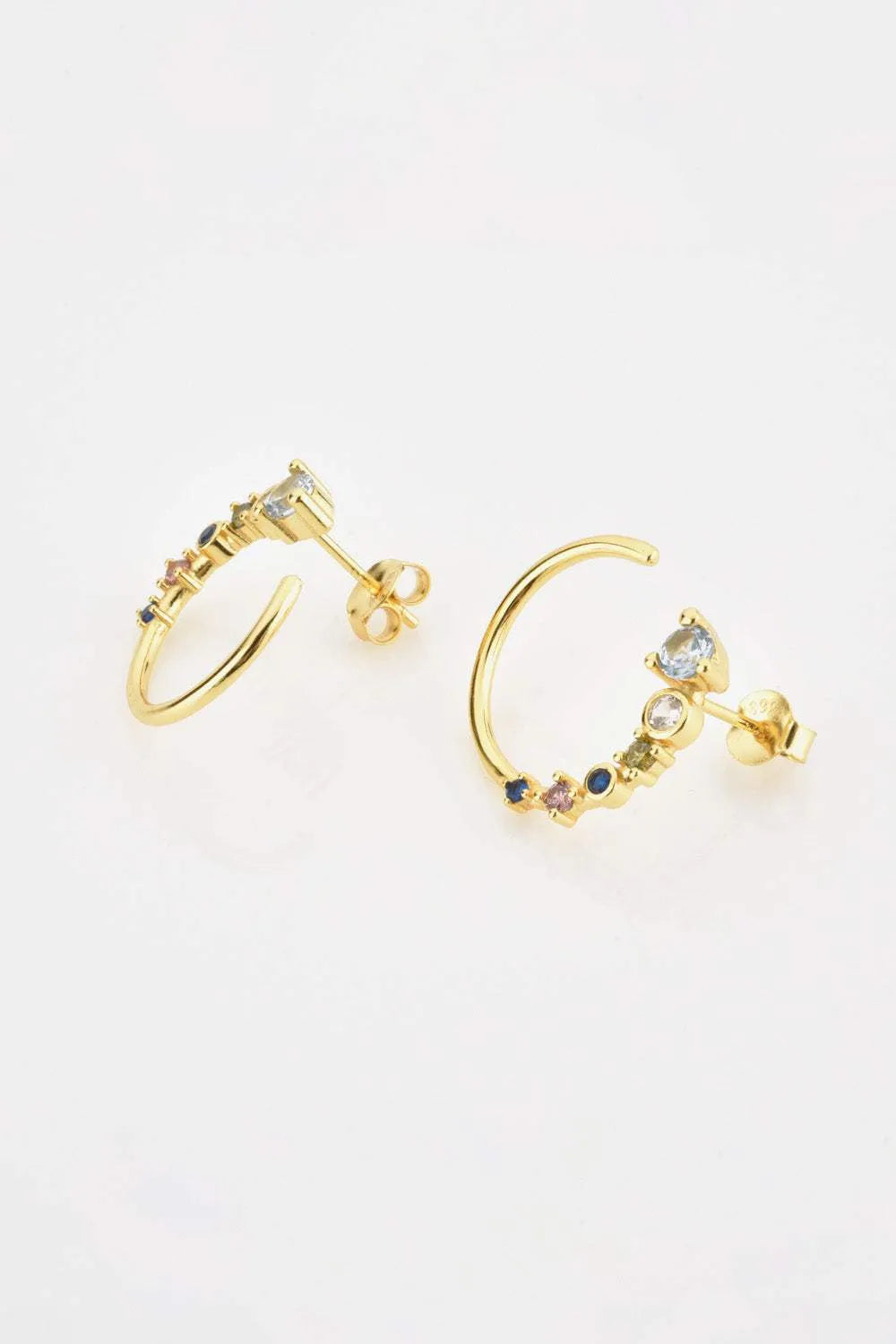 18K Gold-Plated 925 Sterling Silver C-Hoop Earrings Earrings - Tophatter Daily Deals