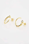 18K Gold-Plated 925 Sterling Silver C-Hoop Earrings Earrings - Tophatter Daily Deals