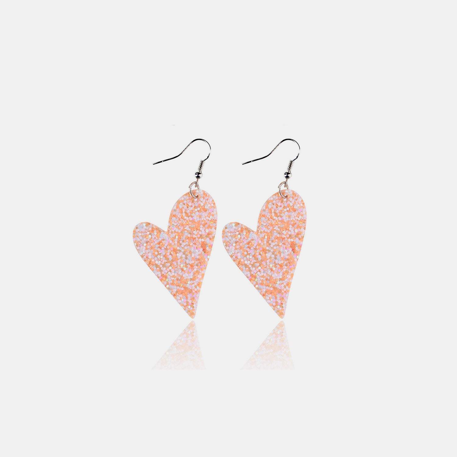 PU Leather Iron Hook Sequin Heart Earrings Earrings - Tophatter Daily Deals