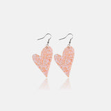 PU Leather Iron Hook Sequin Heart Earrings Earrings - Tophatter Daily Deals