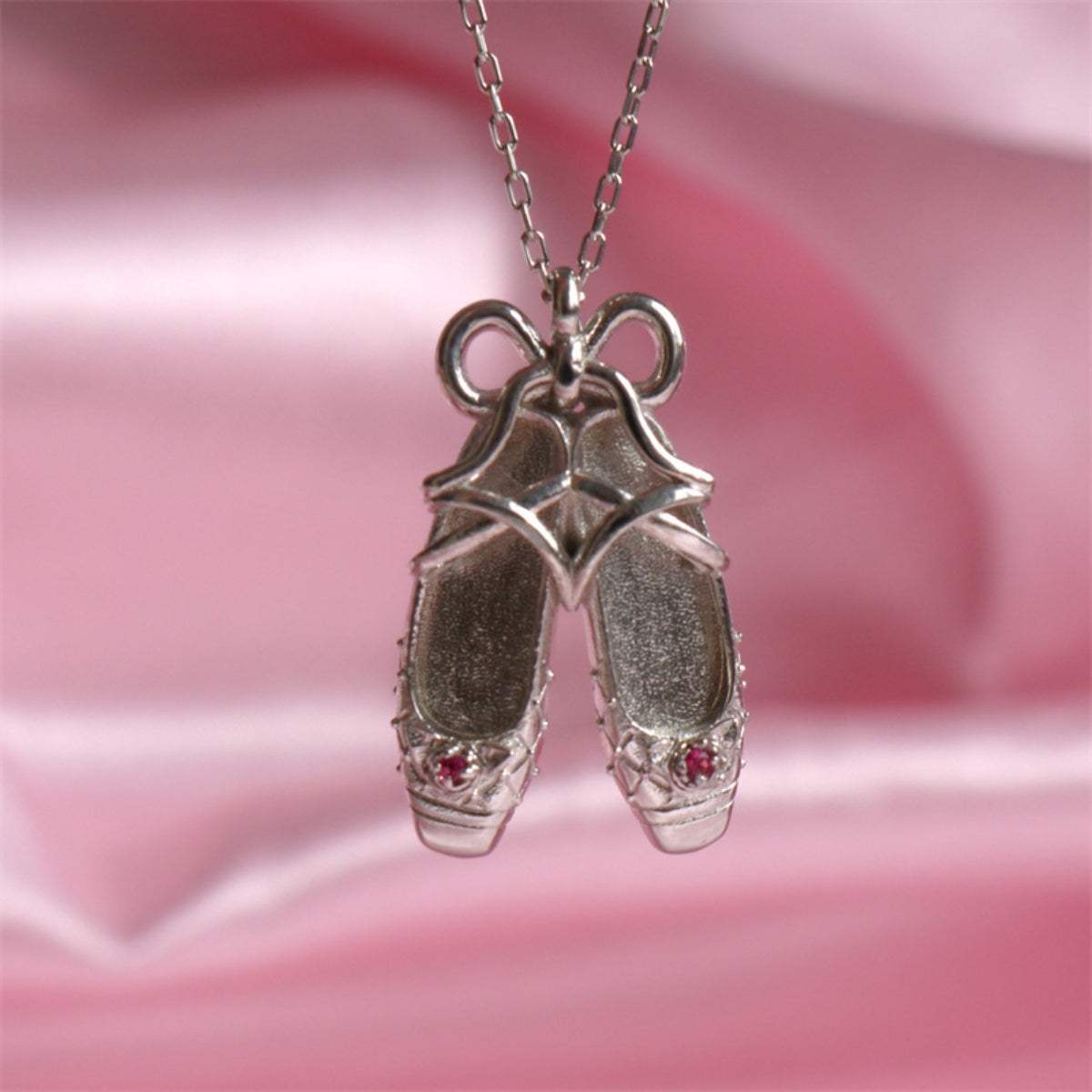 Copper Ballet Shoe Pendant Necklace Silver One Size Necklaces - Tophatter Daily Deals