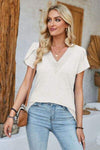 V-Neck Petal Sleeve T-Shirt Women's T-Shirts - Tophatter Daily Deals