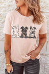 Easter Bunny Graphic Cuffed Tee Shirt Women's T-Shirts - Tophatter Daily Deals