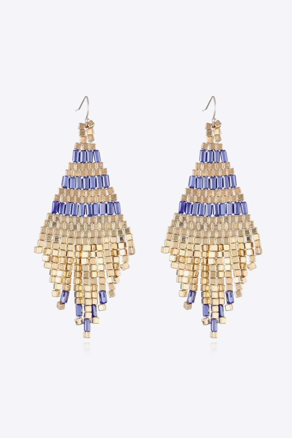 Beaded Dangle Earrings Peacock Blue One Size Earrings - Tophatter Daily Deals