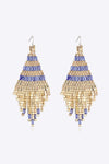 Beaded Dangle Earrings Peacock Blue One Size Earrings - Tophatter Daily Deals