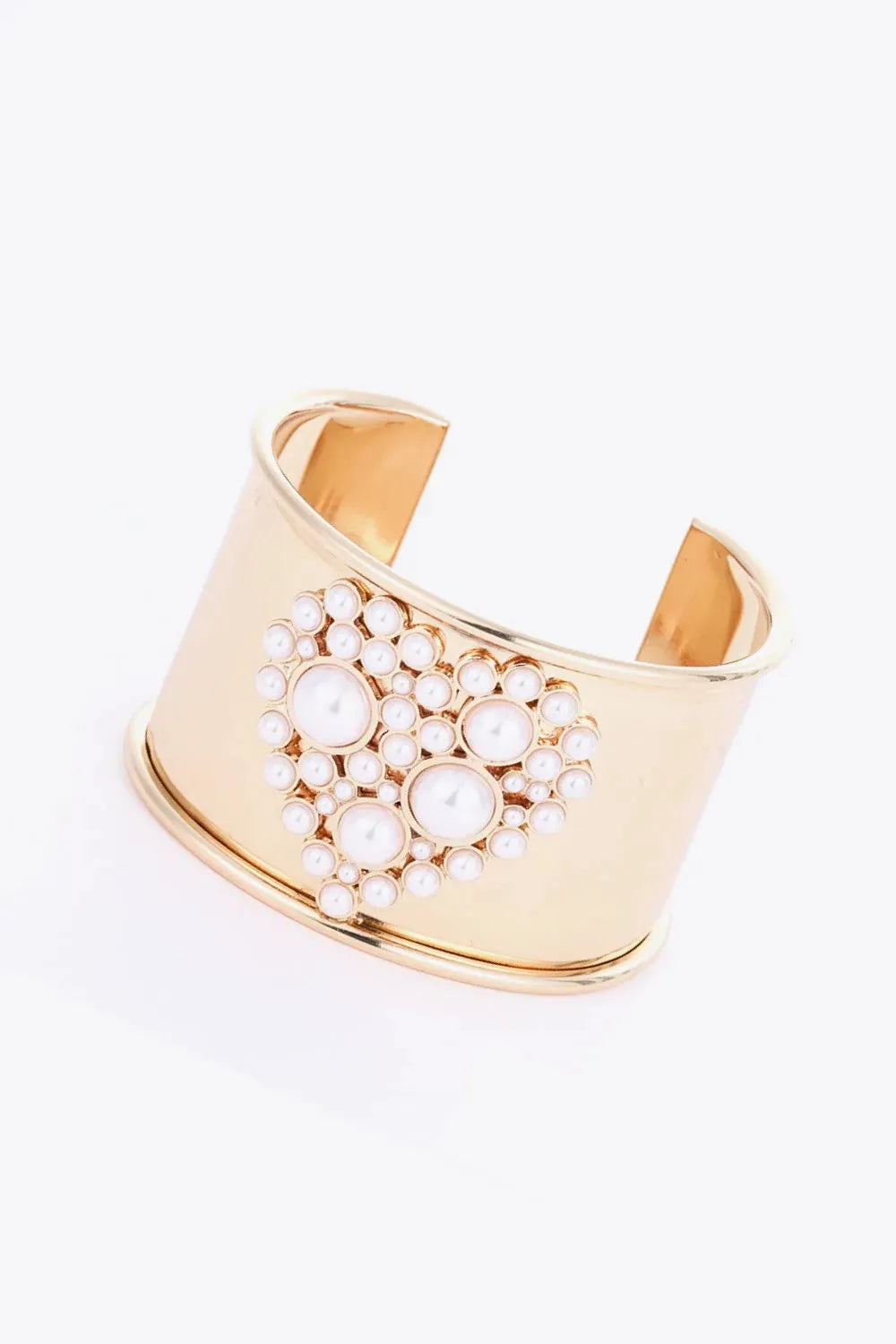 Heart Pearl Open Bracelet Bracelets - Tophatter Daily Deals