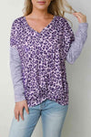 Leopard V-Neck Long Sleeve T-Shirt Women's T-Shirts - Tophatter Daily Deals