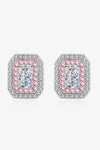 1 Carat Moissanite and Zircon Contrast Geometric Stud Earrings Silver One Size Moissanite - Tophatter Daily Deals