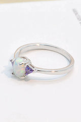 Contrast 925 Sterling Silver Opal Ring Opal - Tophatter Daily Deals