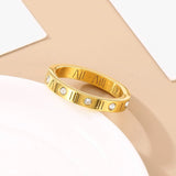 Inlaid Zircon Stainless Steel Ring Rings - Tophatter Daily Deals