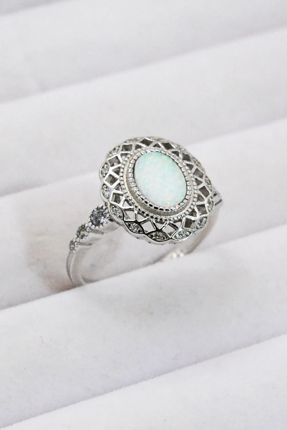 Feeling The Love 925 Sterling Silver Opal Ring Opal - Tophatter Daily Deals