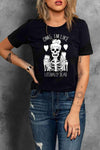 Halloween Skeleton Graphic Round Neck Tee Black Women's T-Shirts - Tophatter Daily Deals