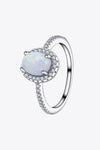 Opal 925 Sterling Silver Halo Ring Opal - Tophatter Daily Deals