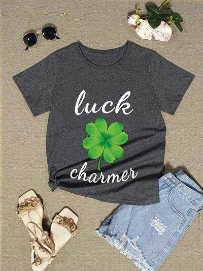 LUCK CHARMER Round Neck T-Shirt Women's T-Shirts - Tophatter Daily Deals