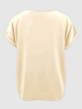 Round Neck Short Sleeve T-Shirt Women's T-Shirts - Tophatter Daily Deals