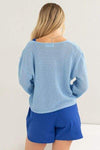 HYFVE V-Neck Stripe Texture Long Sleeve Top Blouses - Tophatter Daily Deals