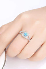 Opal 925 Sterling Silver Split Shank Ring Opal - Tophatter Daily Deals