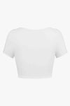 Square Neck Ribbed Crop Top Blouses - Tophatter Daily Deals