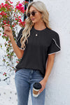 Round Neck Petal Sleeve T-Shirt Women's T-Shirts - Tophatter Daily Deals