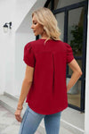 Petal Sleeve V-Neck Top Blouses - Tophatter Daily Deals