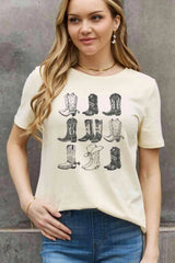 Simply Love Simply Love Full Size Cowboy Boots Graphic Cotton Tee - Tophatter Daily Deals
