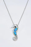 Opal Seahorse 925 Sterling Silver Necklace Opal - Tophatter Daily Deals