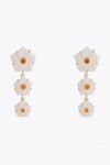 Contrast Resin Flower Earrings White One Size Earrings - Tophatter Daily Deals