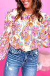 Floral Round Neck Blouse Blouses - Tophatter Daily Deals