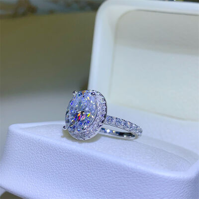 5 Carat Moissanite 925 Sterling Silver Ring Moissanite - Tophatter Daily Deals