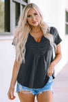 V-Neck Short Sleeve Blouse - Tophatter Deals