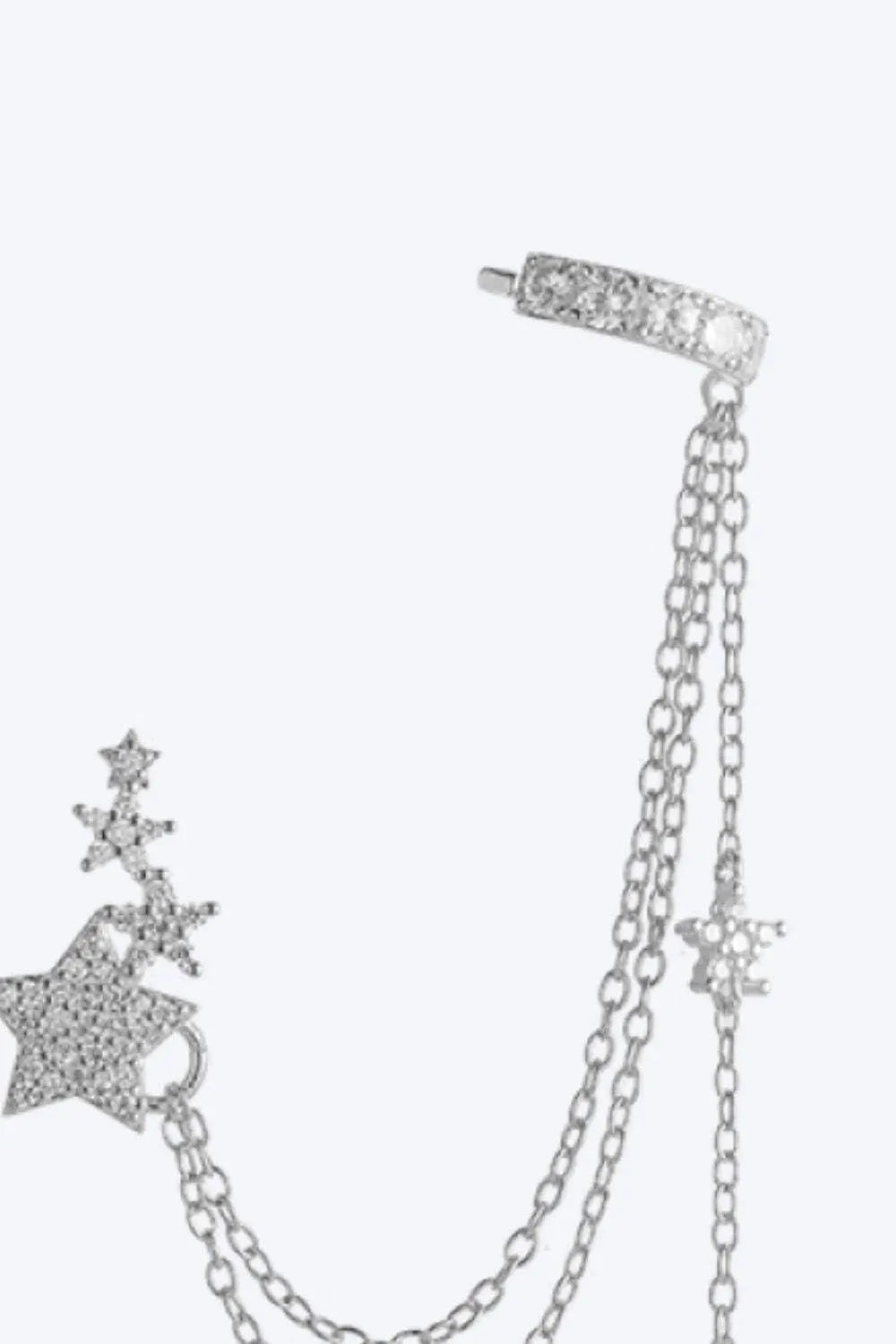 Zircon Star 925 Sterling Silver Single Earring Earrings - Tophatter Daily Deals
