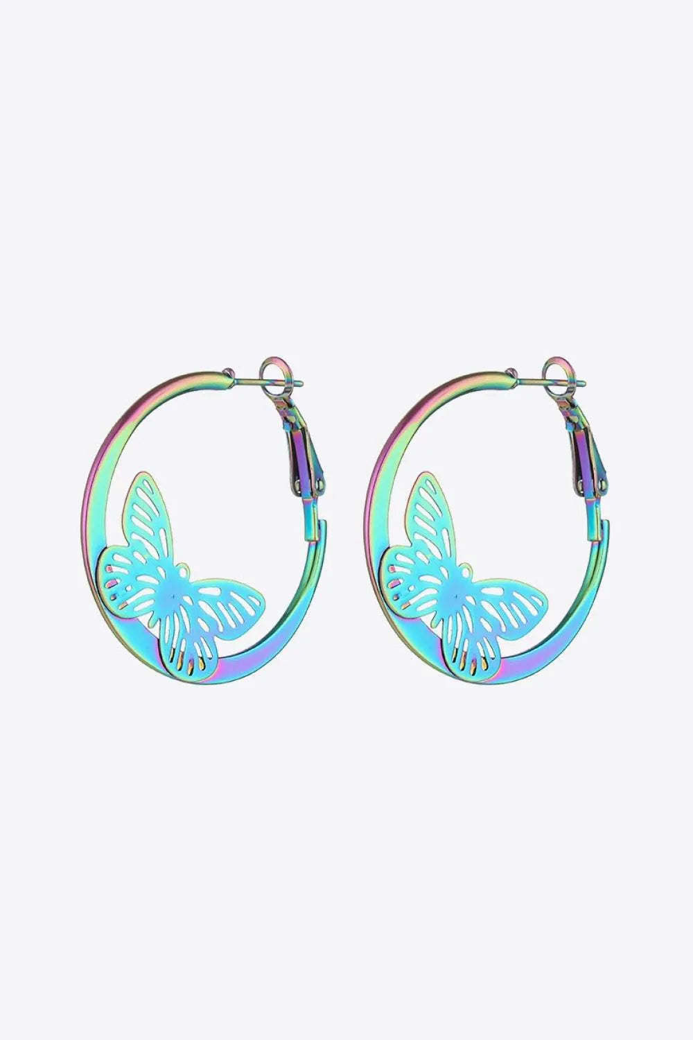 Multicolored Butterfly Huggie Earrings Earrings - Tophatter Daily Deals