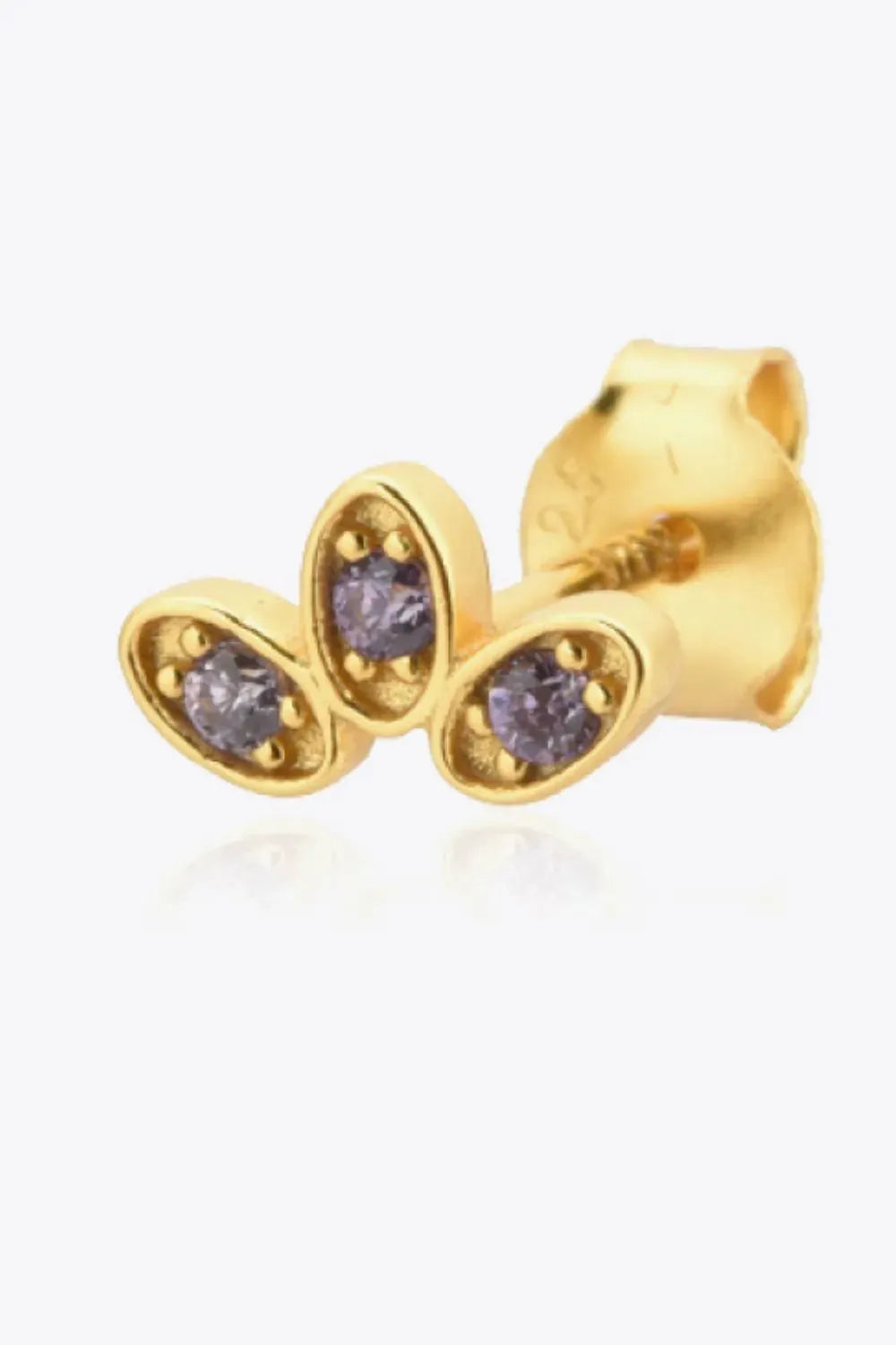 Inlaid 925 Sterling Silver Stud Earrings Earrings - Tophatter Daily Deals