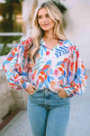 Collared Lantern Sleeve Blouse Multicolor Blouses - Tophatter Daily Deals