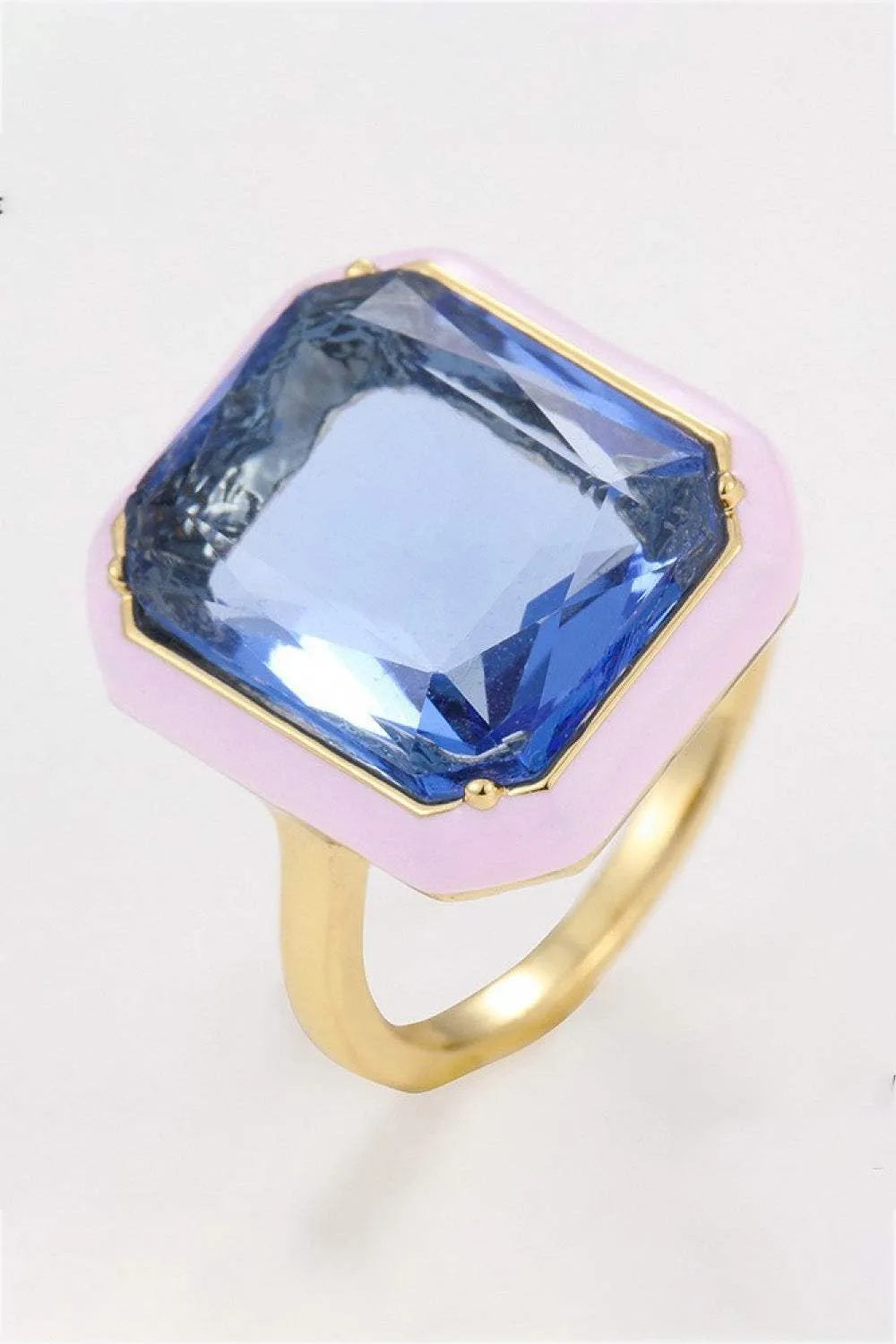 5-Piece Wholesale Glass Stone Contrast Ring Cobalt Blue One Size Rings - Tophatter Daily Deals