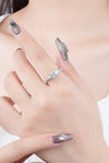 1 Carat Moissanite 4-Prong Side Stone Ring Moissanite - Tophatter Daily Deals