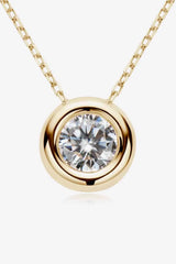 Adored 1 Carat Moissanite Pendant 925 Sterling Silver Necklace Gold One Size Moissanite - Tophatter Daily Deals
