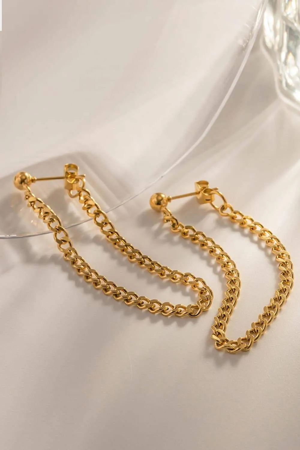 Stainless Steel Chain Earrings Earrings - Tophatter Daily Deals