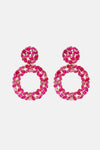 Round Shape Acrylic Dangle Earrings Hot Pink One Size Earrings - Tophatter Daily Deals