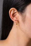 Inlaid Zircon 925 Sterling Silver C-Hoop Earrings Earrings - Tophatter Daily Deals
