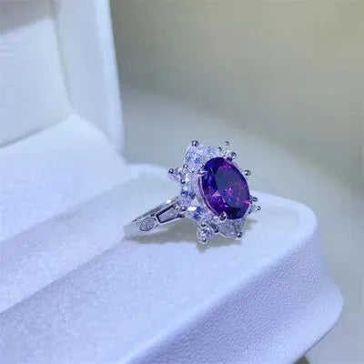 2 Carat Moissanite 925 Sterling Silver Ring Moissanite - Tophatter Daily Deals