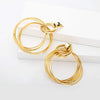 Gold-Plated Copper Double-Hoop Earrings Earrings - Tophatter Daily Deals