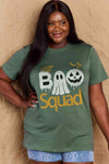 Simply Love Full Size BOO SQUAD Graphic Cotton T-Shirt Green Women's T-Shirts - Tophatter Daily Deals