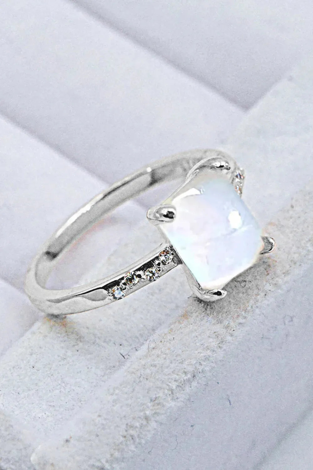 Square Moonstone Ring Moonstone - Tophatter Daily Deals