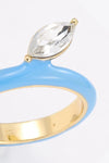 18K Gold Plated Glass Stone Ring Rings - Tophatter Daily Deals