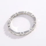 925 Sterling Silver Geometric Shape Zircon Ring Rings - Tophatter Daily Deals