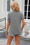 Round Neck Flounce Sleeve T-Shirt Women's T-Shirts - Tophatter Daily Deals