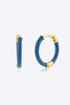 925 Sterling Silver Huggie Earrings Royal Blue One Size Earrings - Tophatter Daily Deals