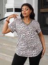 Plus Size Glitter V-Neck Short Sleeve Tee Shirt Women's T-Shirts - Tophatter Daily Deals