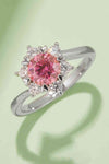 1 Carat Moissanite 925 Sterling Silver Cluster Ring Deep Rose Moissanite - Tophatter Daily Deals